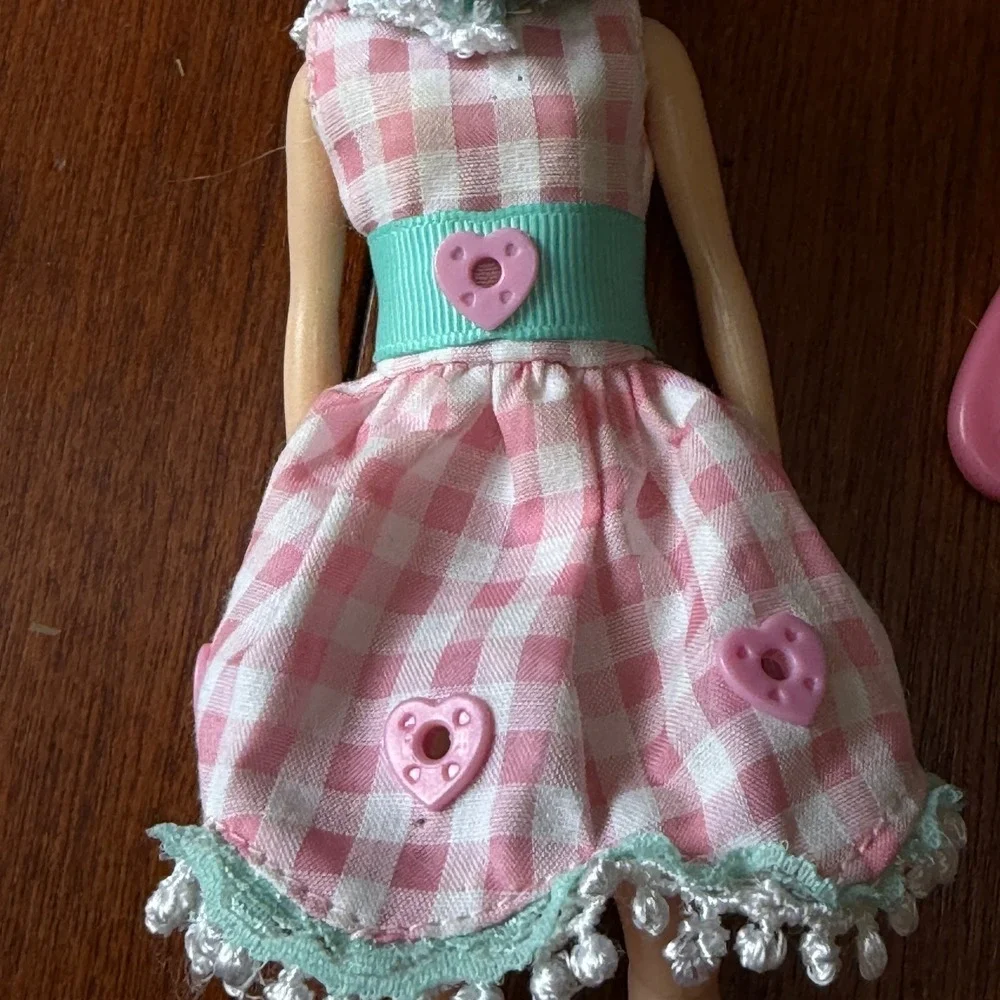 Jada Toys Girlz n Dolls Pink Gingham Dress Interchangeable Hair Accessories Lot